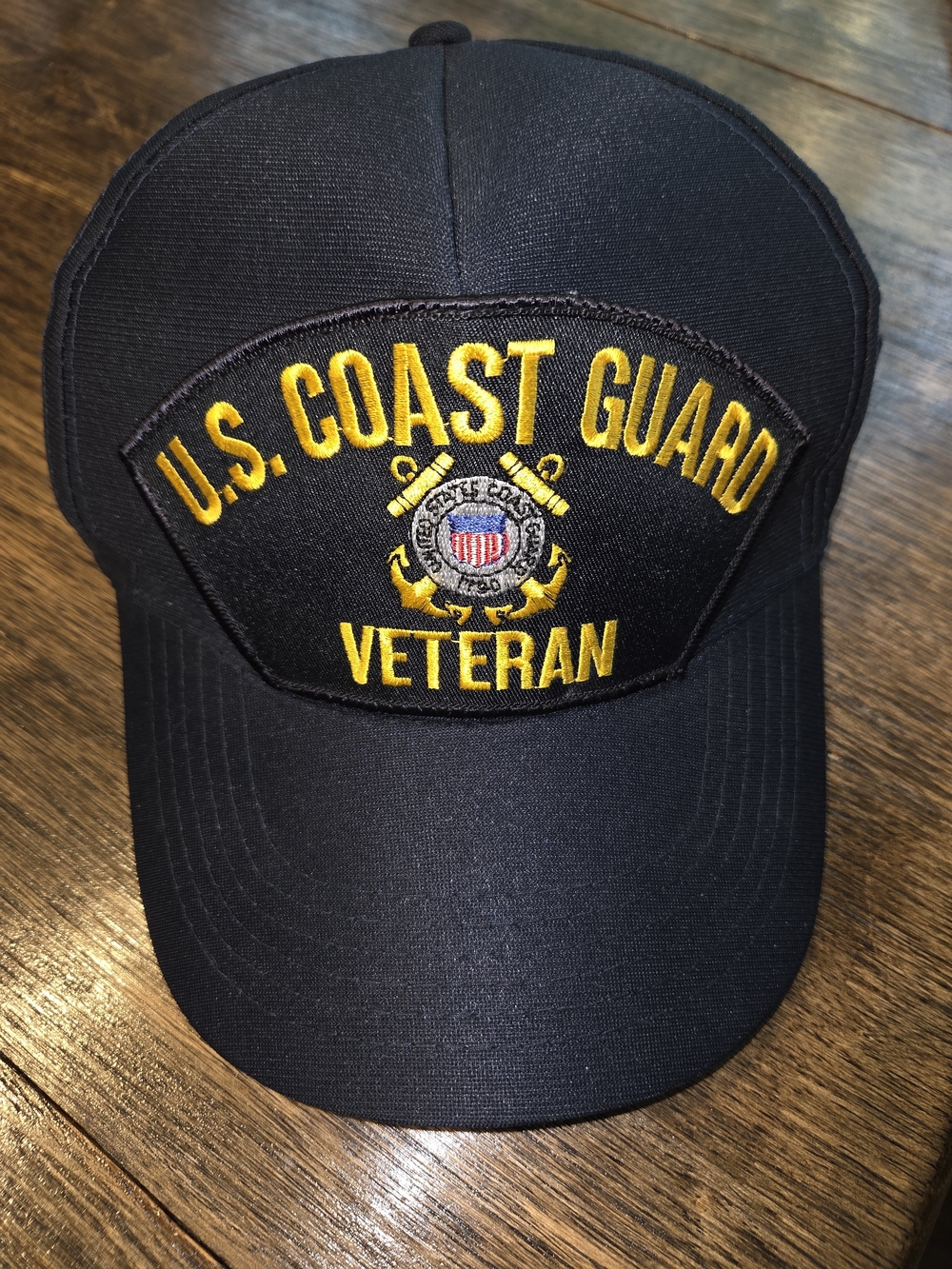 U.S. Coast Guard Veteran Embroidered Navy Blue Cap